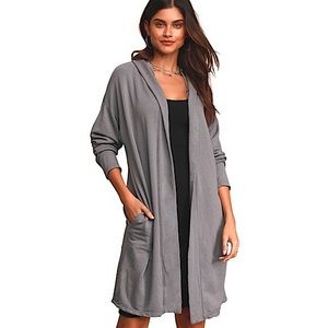 LE CHÂTEAU Rib Knit Open-Front Duster Cardigan LE CHÂTEAU Rib Knit Open-Front Duster Cardigan